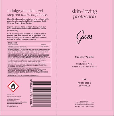 Label. (Gem Coconut  Vanilla 3.8 Oz)